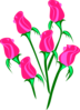 Six Pink Roses Clip Art